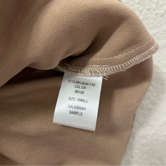 SAGE The Label Beige Faux Suede Front Pocket Mini Skirt Small SAMPLE PIECE - Picture 6 of 6